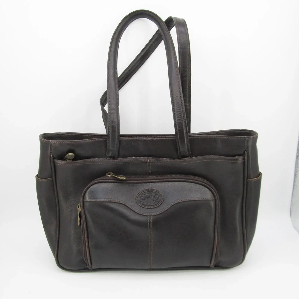 Santa Fe Dilana Briefcase Men's Leather Laptop Vintage Distress Dark brown